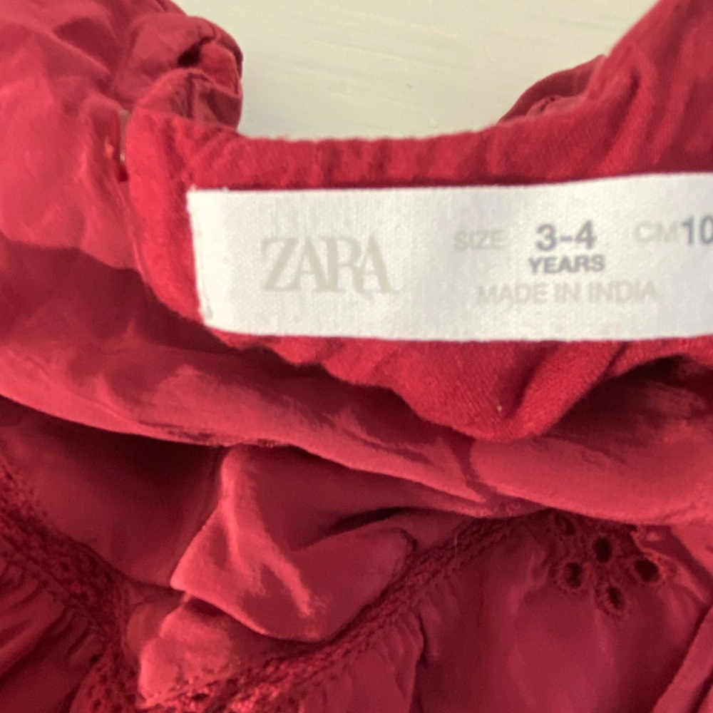 Zara toddler red dress size 3-4 years - Picture 6 of 7